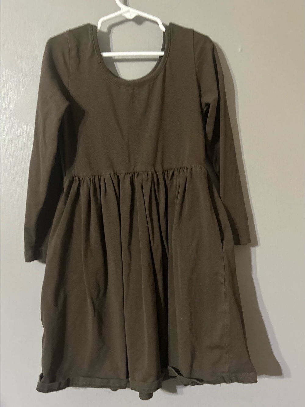 Girls Long Sleeve Chocolate Brown Twirl Dress - Casual Knit size 6 Girls